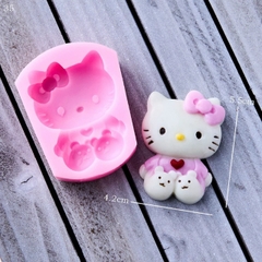 Khuôn Silicon - Mèo Kitty - Tim 5.5cm