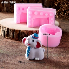 Khuôn Silicon - Động Vật - Con Voi 2 Mảnh 5.5cm