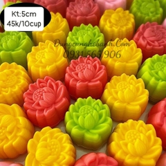 [10 cup] Khuôn Silicon - Cup Set 5cm - M01 - Hoa Sen Hot