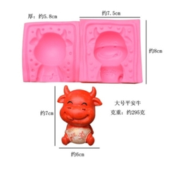 Khuôn Silicon - Động Vật - Trâu 2 mảnh 7cm M01