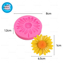 Khuôn Silicon - Hoa Cúc Dẹp Họa Mi Cắm Cây - 7cm