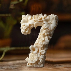 Khuôn Silicon - Số 0-9 - Số 7 Hoa Hồng