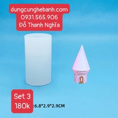 Khuôn Silicon - Lâu Đài - Set 3 Chóp Tháp 6-7-9cm