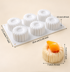 Khuôn Silicon - Vĩ Đế Tròn Khía Xếp Ly 6C