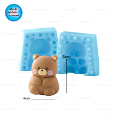 Khuôn Silicon - Động Vật - Capybara 2 Mảnh Gấu Ngồi