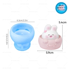 Khuôn Silicon - Động Vật - Con Thỏ Smile 6.3cm