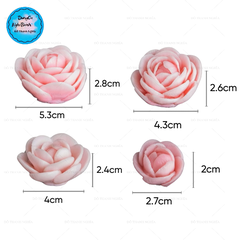 Khuôn Silicon - Hoa Hồng Lai - Set 4 Hồng Trà V79 V80 V81 V92 - 2.6-5.3cm