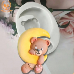 Khuôn Silicon- Động Vật - Gấu Mặt Trăng