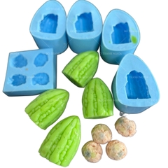 Khuôn Silicon - Món Ăn - Khổ Qua Nhồi Thịt - 4 Trái + 4 Viên Thịt