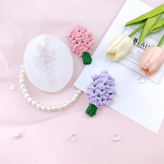 Khuôn Silicon - Chùm Hoa Cúc Lavender - Kèm Cành 7.8cm