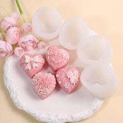 Khuôn Silicon - Trái Tim Kiểu - Set 4 Tim Love Hoa