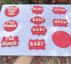 Khuôn Silicon - Mặt Ép Chữ Baby Oval 8.4cm