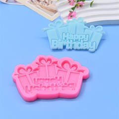 Khuôn Silicon - Chữ Happy - Happy 3 Hộp Quà
