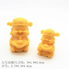 Khuôn Silicon - Ông Thần Tài Ôm Thỏi Vàng To 5cm