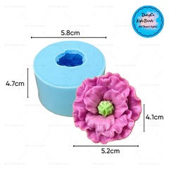Khuôn Silicon - Hoa Mẫu Đơn - 6Cm D6