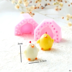 Khuôn Silicon - Động Vật - Con Gà 2 Mảnh 3cm