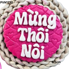 Khuôn Silicon - Mặt Ép Chữ Mừng Thôi Nôi 8.5cm