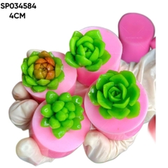 Khuôn Silicon - Sen Đá Nở - Set 4 - 4cm - Tia Nhọn Xoay