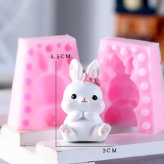 Khuôn Silicon - Động Vật - Con Thỏ Ngồi 2 Mảnh 5.5cm