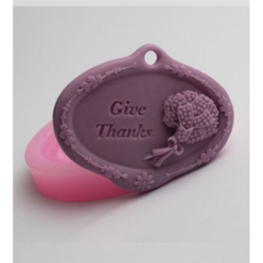 Khuôn Silicon - Chữ Give Thanks - Kèm Hoa