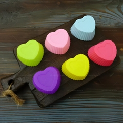 [10 cup] Khuôn Silicon - Cup Set 5cm - M30 - Trái Tim Khía