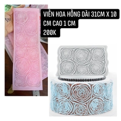 Khuôn Silicon - Viền Mảng Họa Tiết - Hoa Hồng Ốp 31x10cm