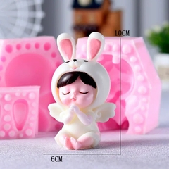 Khuôn Silicon - Em Bé - Bé Gái Thiên Thần 2 Mảnh 10cm