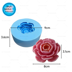 Khuôn Silicon - Hoa Hồng Lai - Hồng Trà - 8cm