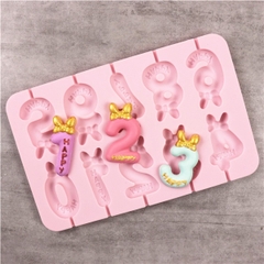 Khuôn Silicon - Số 0-9 - Nơ 5.8cm