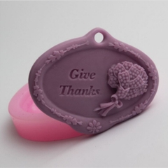 Khuôn Silicon - Chữ Give Thanks - Kèm Hoa