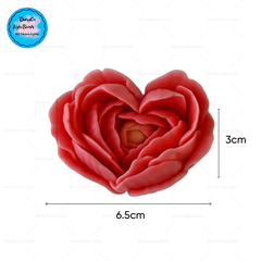 Khuôn Silicon - Hoa Hồng Trái Tim 6.5cm