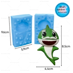 Khuôn Silicon -Sinh Vật Biển - Cá Mập Baby Shark Có Râu 8.5cm 2 Mảnh
