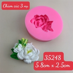 Khuôn Silicon - Chùm Hoa Cúc - Kèm 3Nụ 5.8cm