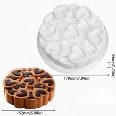 Khuôn Silicon - Đế Tròn Trái Tim Liền 18cm