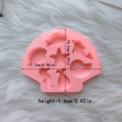 Khuôn Silicon - Sinh Vật Biển TH - Cá Ngựa Sao Ốc Sò - 7c