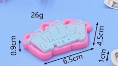 Khuôn Silicon - Chữ Happy - Happy 3 Hộp Quà