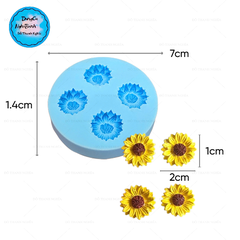 Khuôn Silicon - Hoa Cúc Dẹp 4c - 2cm