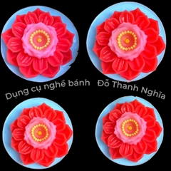 Khuôn Silicon - Hoa Sen Thái Nở - Mã C 8cm Màu Xanh Đúc Dày
