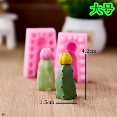 Khuôn Silicon - Sen Đá Đứng 2 Mảnh Hoa 4.2cm