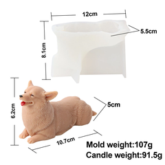 Khuôn Silicon - Động Vật - Con Chó Nằm Corgi
