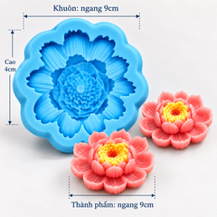 Khuôn Silicon - Hoa Sen Thái Nở - Hoa Sen 9cm Mã B