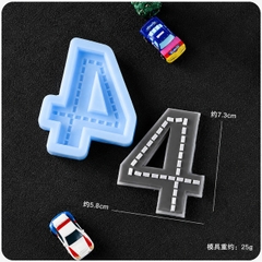 Khuôn Silicon - Số Viền - Số 4 (0-9)