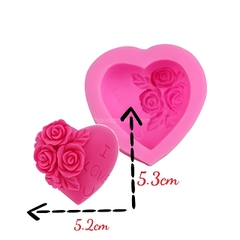 Khuôn Silicon - Trái Tim Hoa - ILU Hoa Lá 5.5cm