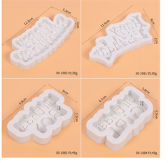 Khuôn Silicon - Chữ Happy - Đứng Cong