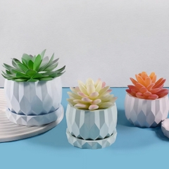 Khuôn Silicon - Chậu Cây - Đa Giác 7.9cm Kèm Đế