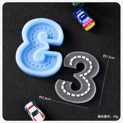 Khuôn Silicon - Số Viền - Số 3 (0-9)