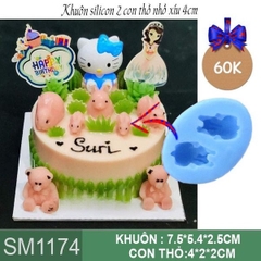 Khuôn Silicon - Động Vật - Con Thỏ - Tai Dài