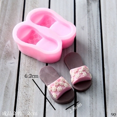 Khuôn Silicon - Em Bé Giày - Đôi Dép Hoa 6.2cm