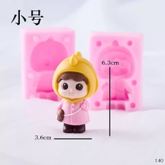 Khuôn Silicon - Em Bé - Bé Gái #33 2 Mảnh 6.3cm Đeo Giỏ Sừng