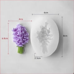 Khuôn Silicon - Chùm Hoa Cúc Lavender - Kèm Cành 7.8cm